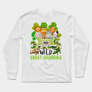 Great Grandma Of The Wild One Animal 1st Birthday Long Sleeve T-Shirt